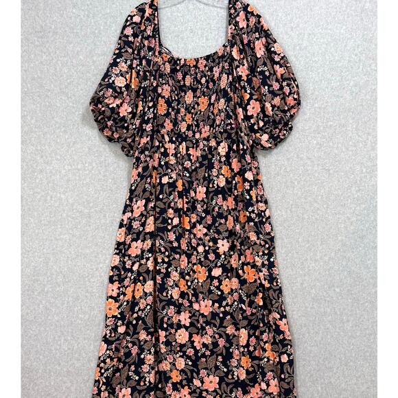 Old Navy Peasant Dress Size 4X Plus Puff Sleeve Cottagecore Floral Boho Prairie - Picture 9 of 16